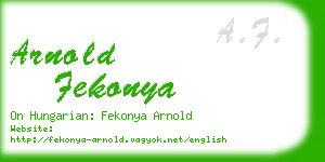 arnold fekonya business card